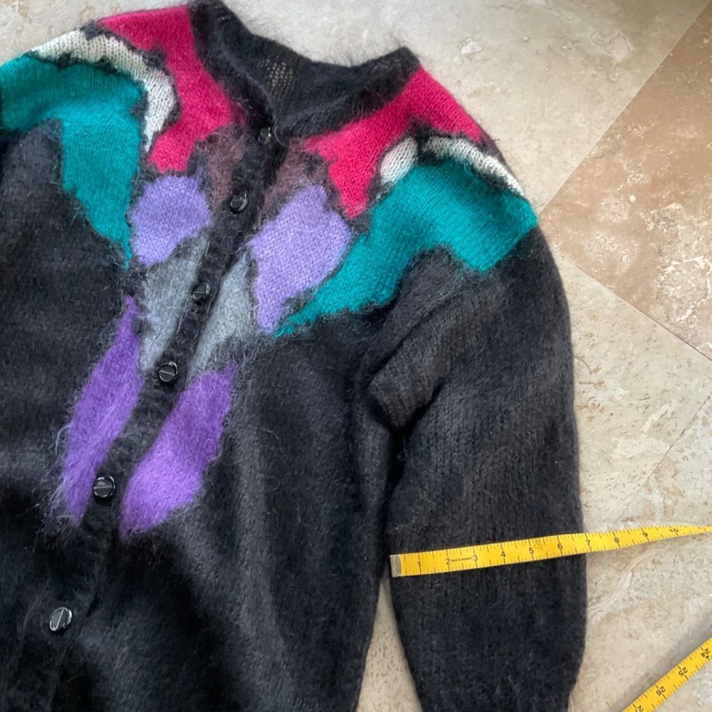 Oversized Mohair Hand Knit Cardigan, Size L - Picture 10 of 10